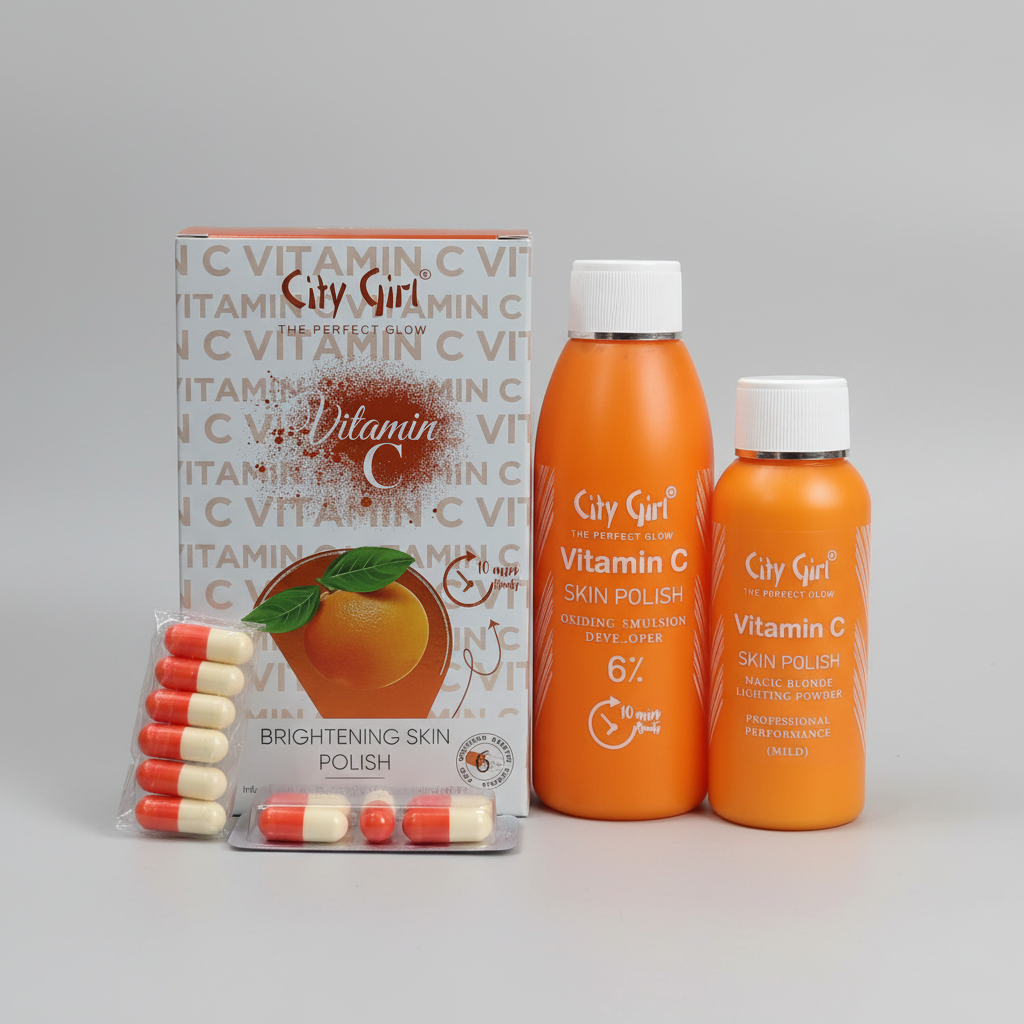 City girl Vitamin C skin polish with free capsules