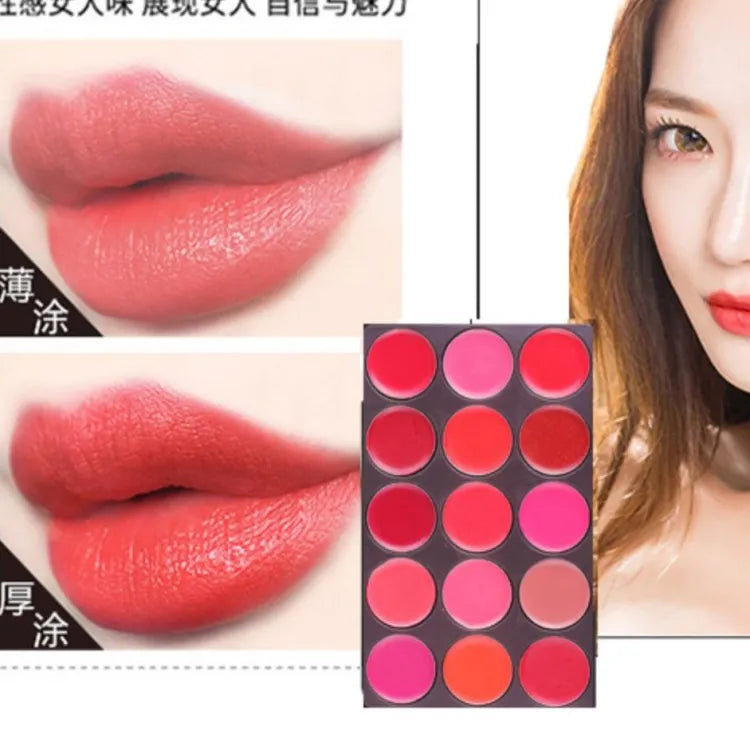 Miss Rose Matte Nourishing Lip Cream Palette - 15 Colors