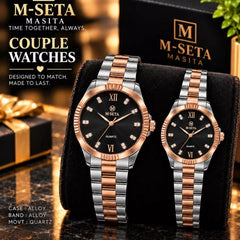 M-Seta Stylish Men’s & Ladies’ Matching Watches = With bOx