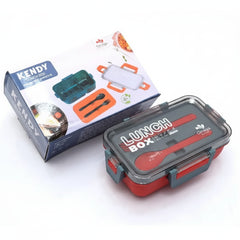 Kendy Portable Rectangle Lunch Box With Spoon And Fork