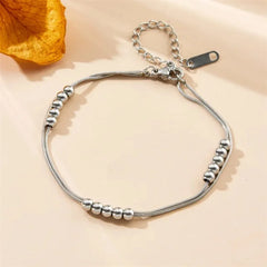 Double Layer Beaded Snake Chain Bracelet