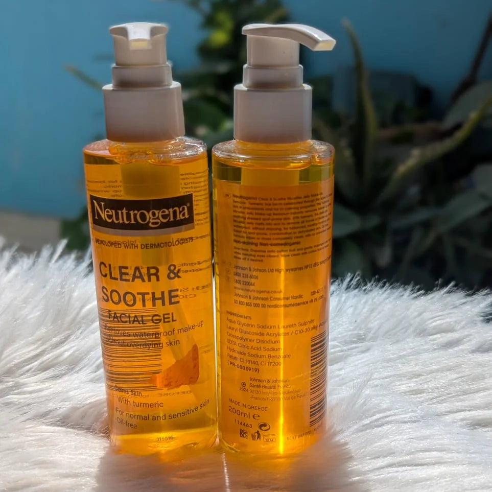 Neutrogena Clear & Soothe Facial Gel Cleanser - 200ml (Made in Greece)