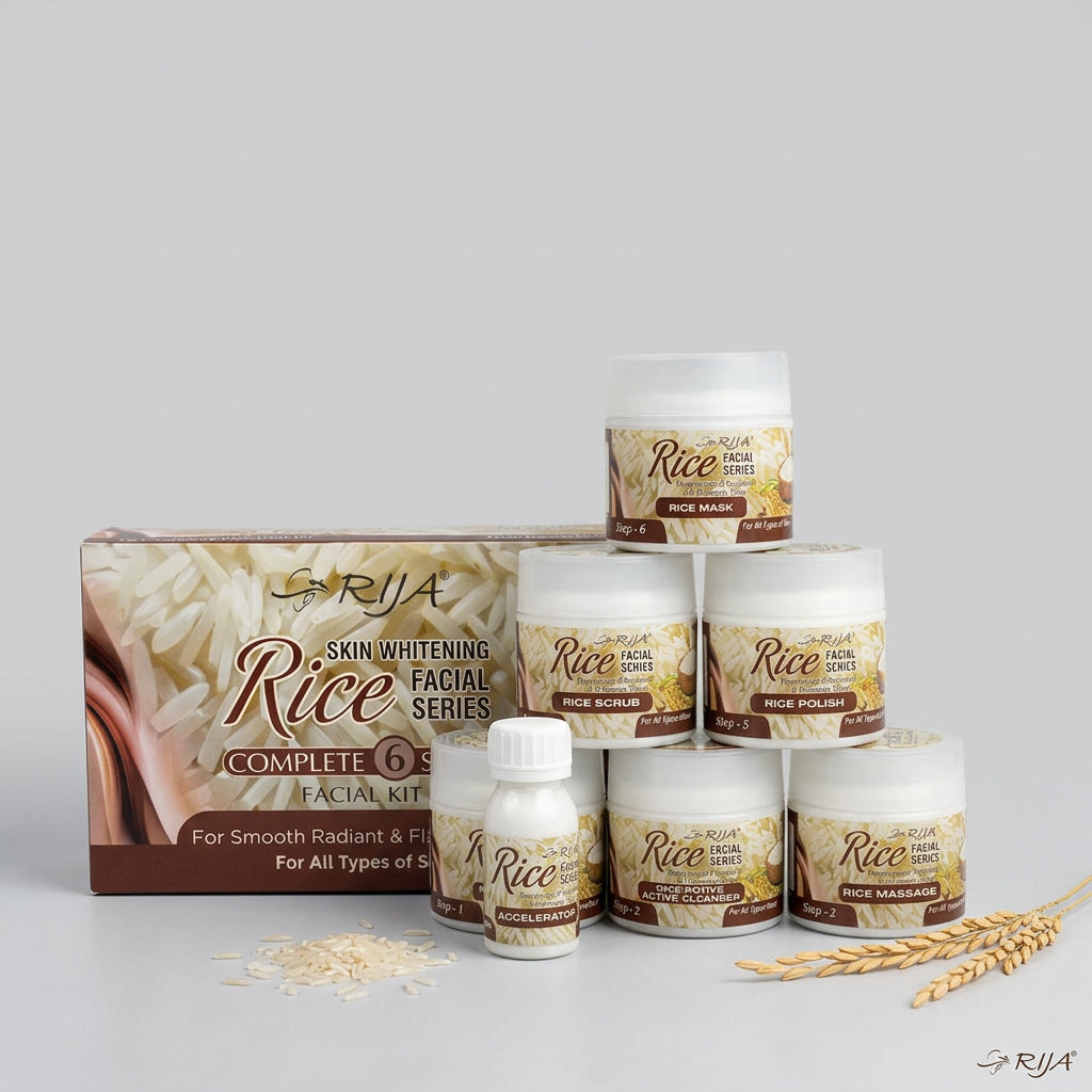 RIJA Rice Skin Whitening Facial Kit - 7 Piece Set