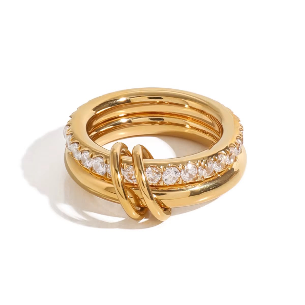 Stainless Steel  Luxury Double Layer Ring