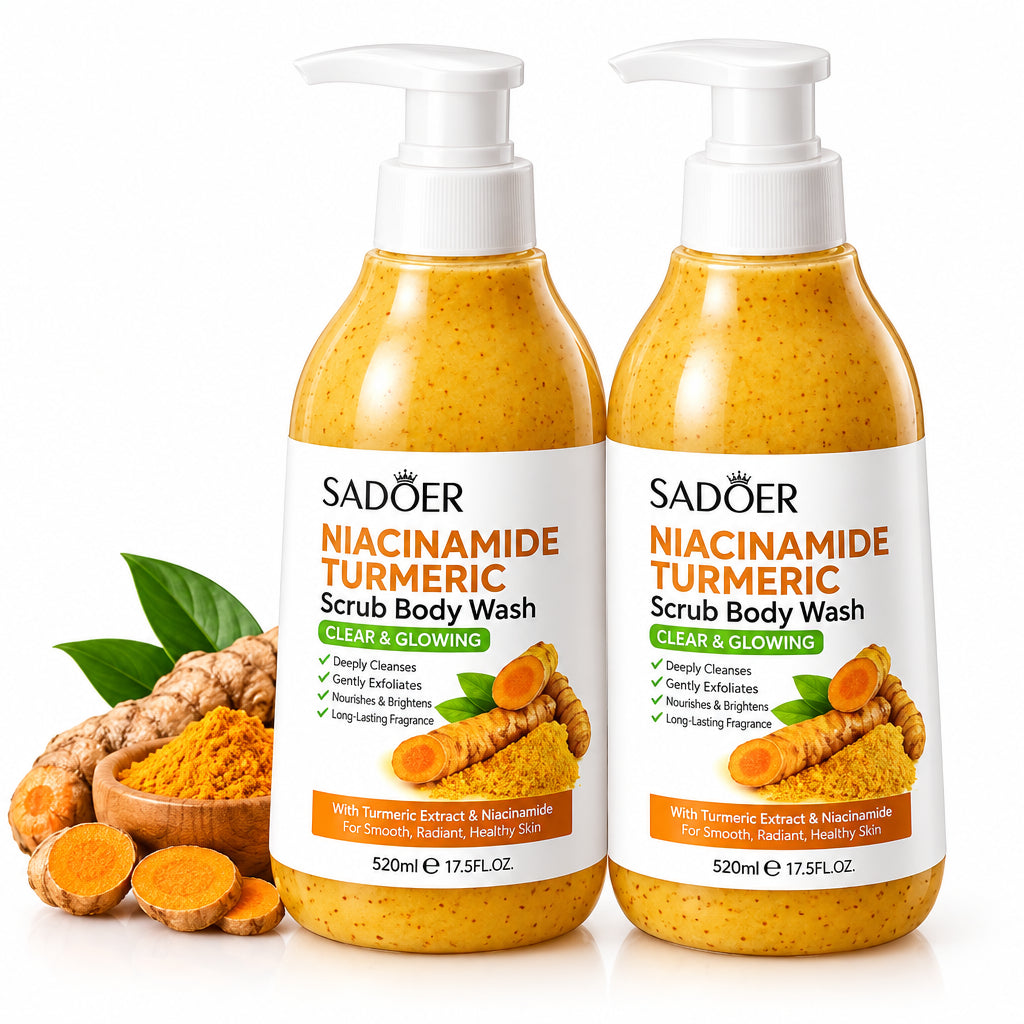 SADOER Niacinamide Turmeric Scrub Body Wash - 520ml