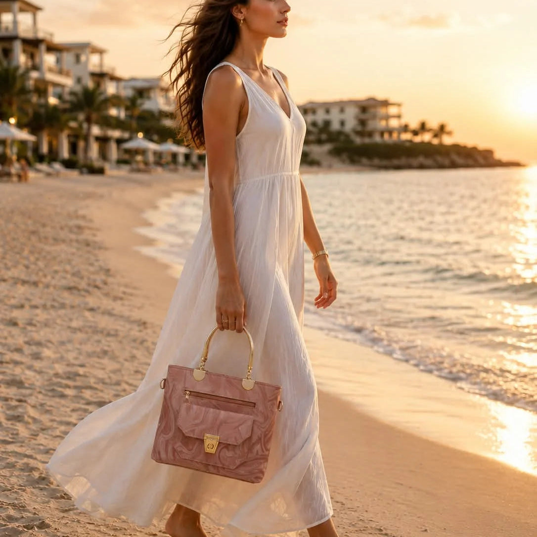 Luxury Collection Marbled Handbag with Strap