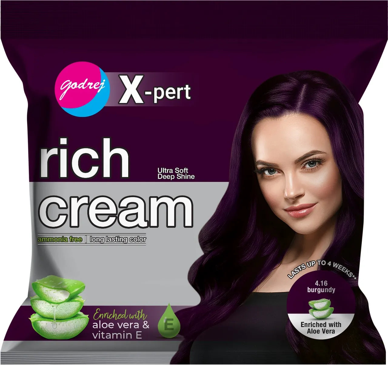 Godrej Expert Rich Creme Hair Color 4.16 Burgundy Made In Pakistan