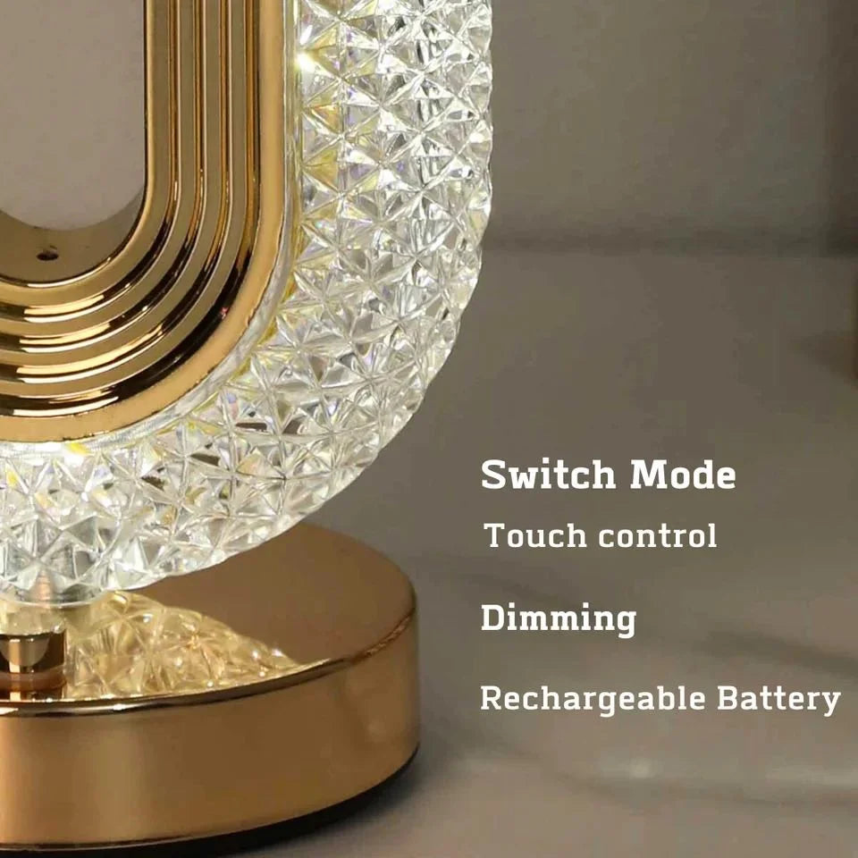 Crystal LED Usb charging touch Golden Lamp