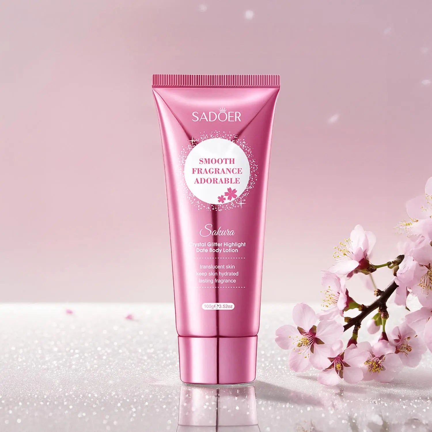 SADOER Sakura Crystal Glitter Highlight Body Lotion - 100g