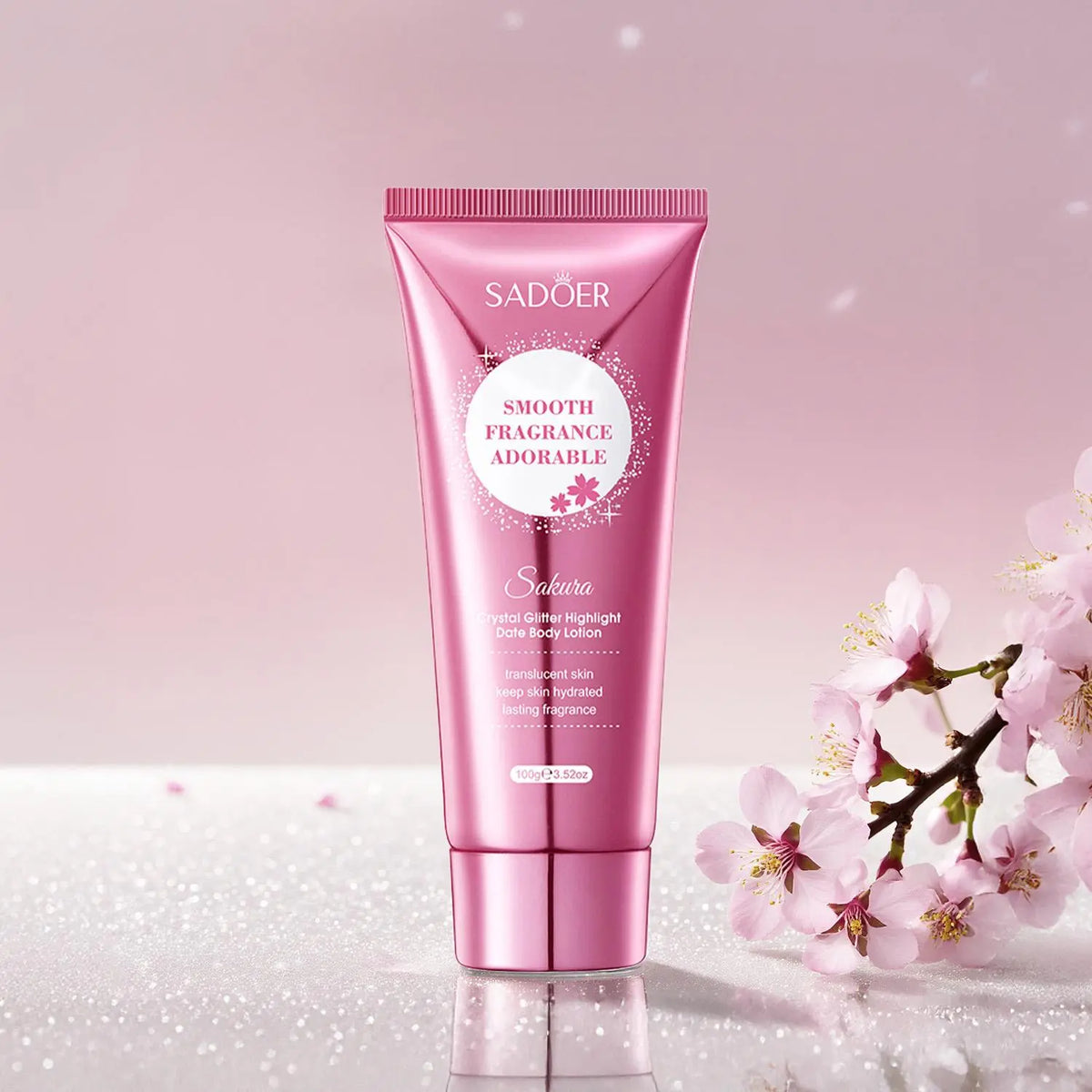 SADOER Sakura Crystal Glitter Highlight Body Lotion - 100g