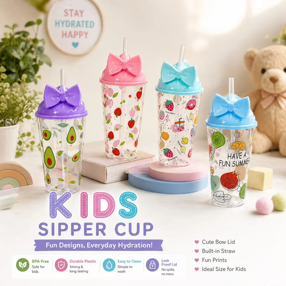 Kids Sipper Cup: Fun Designs Everyday Hydration - Each