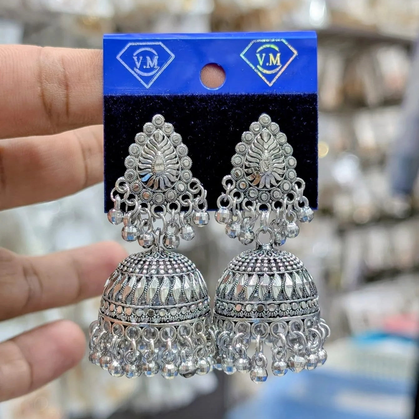Oxidized Silver Traditional Jhumka Earring