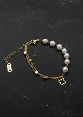 Stainless Steel Transparent Clover Bracelet - Each