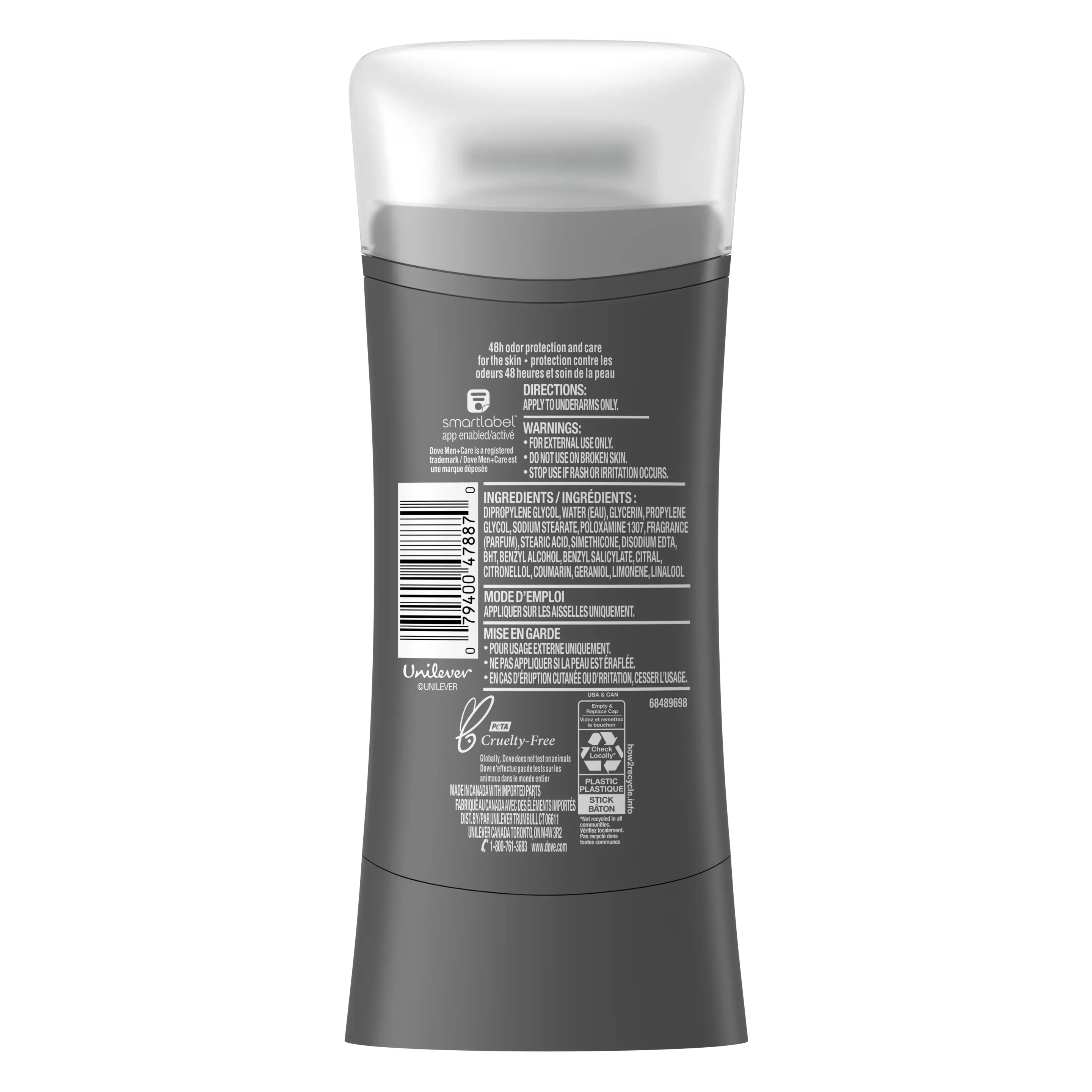 Dove Men+Care Lime + Sage 0% Aluminum 48h Deodorant Stick - 74g