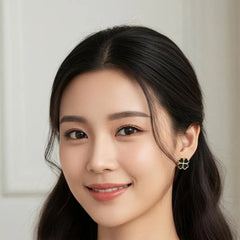 Black Four-Leaf Clover Earrings