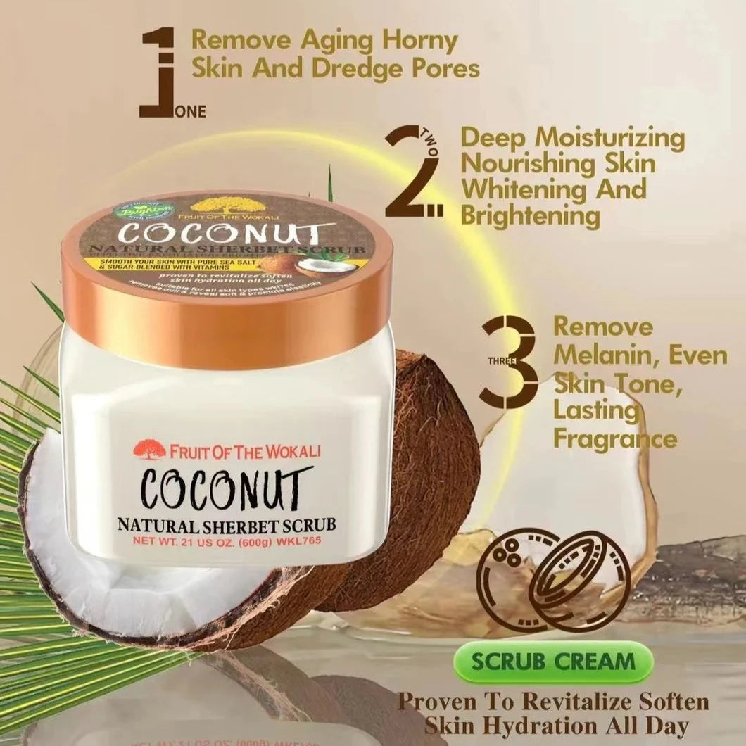 Fruit of Wokali Coconut Natural Sherbet Scrub - 600g