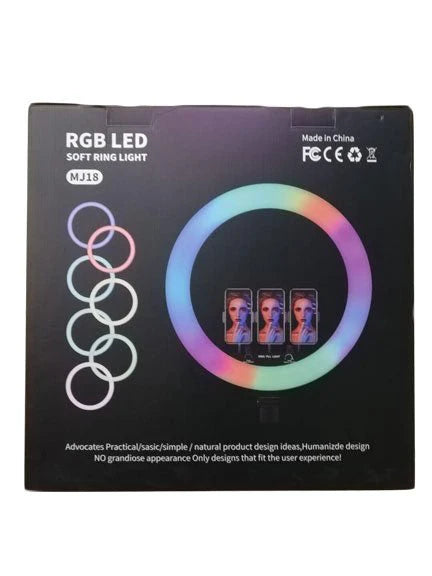 RGB Ring Light 18 inch with 7ft Tripod Stand for Phone Camera - MJ18