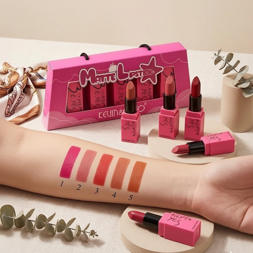Kevin & Coco 5-Piece Matte Lipstick Set