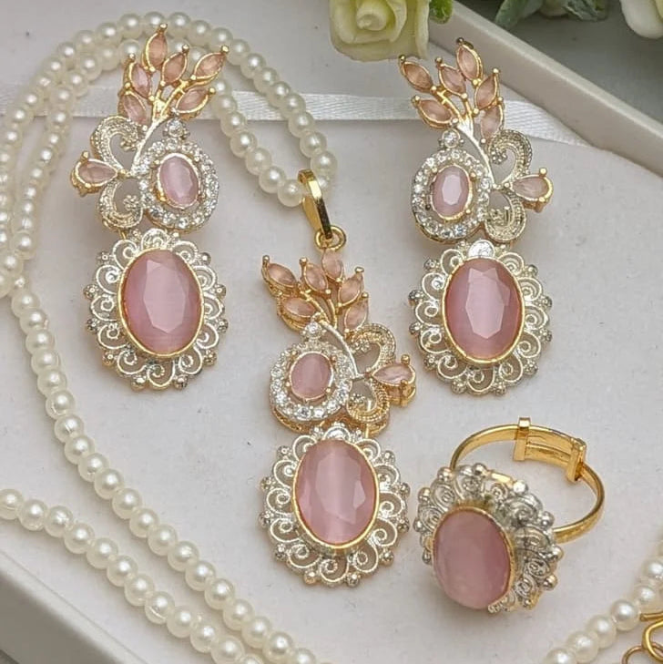 Zircon Combo Party Set – High Quality Oval Shape Jewelry