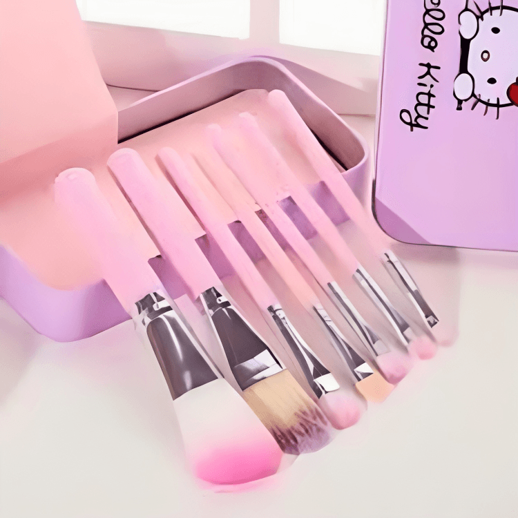 Pack Of 7-Cute Hello Kitty Makeup Brushes Set