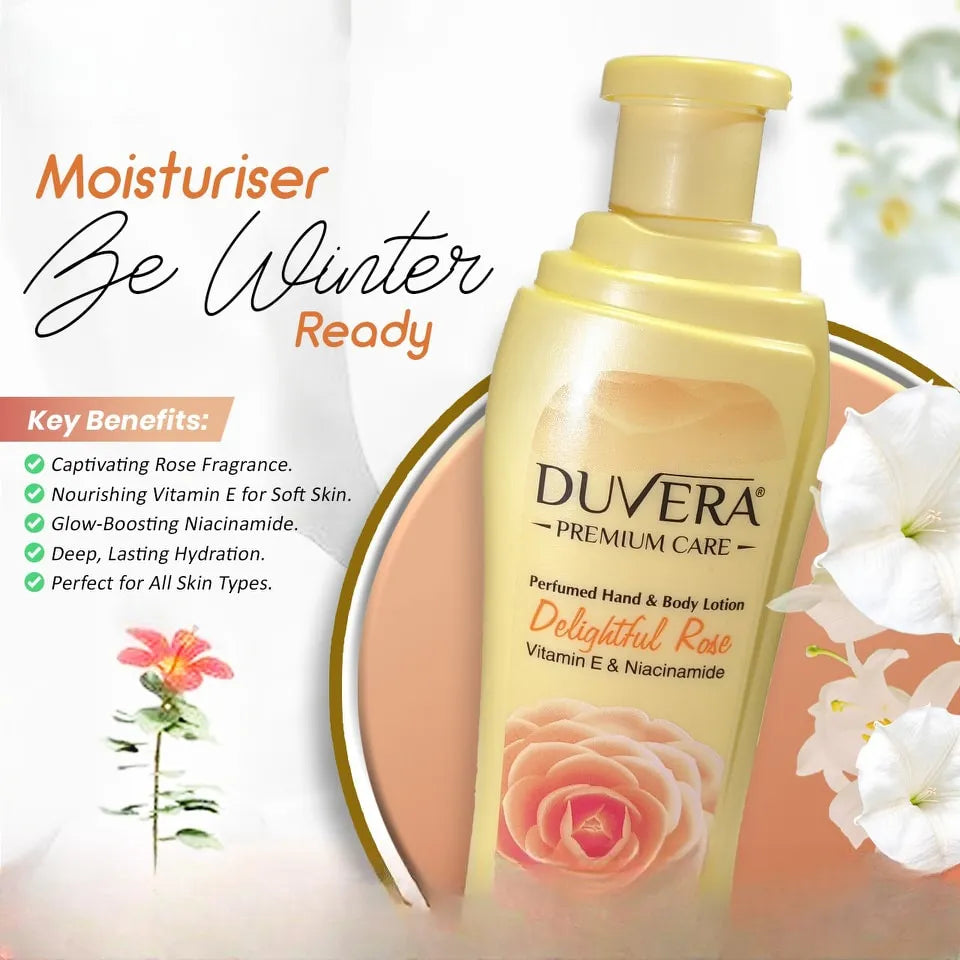 Duvera Delightful Rose Perfumed Hand & Body Lotion 250ml