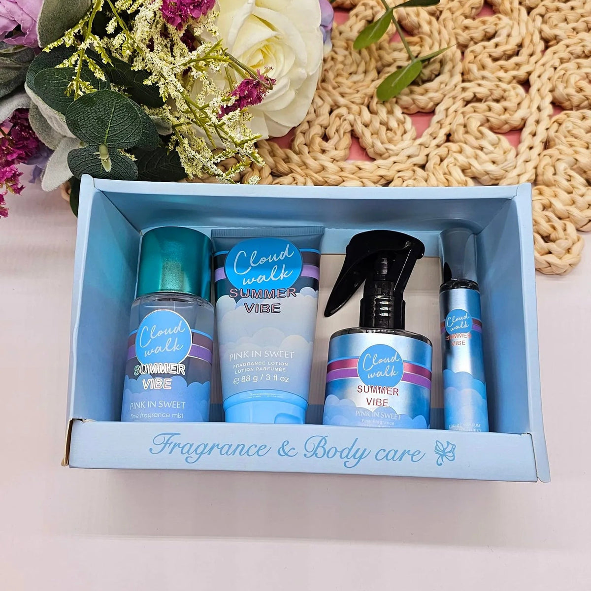 Pink In Sweet Cloud Walk Summer Vibe Fragrance and Body Care Gift Set
