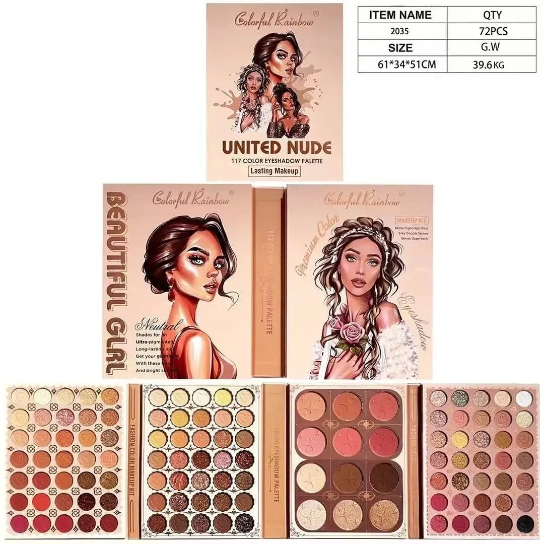 Colorful Rainbow 4-Fold Eyeshadow Palette