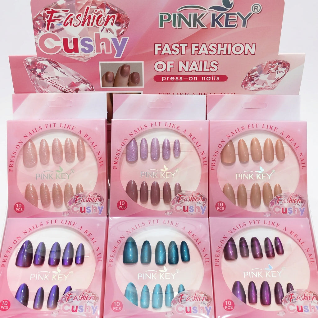 Pink Key Fashion Cushy Press-On Nails