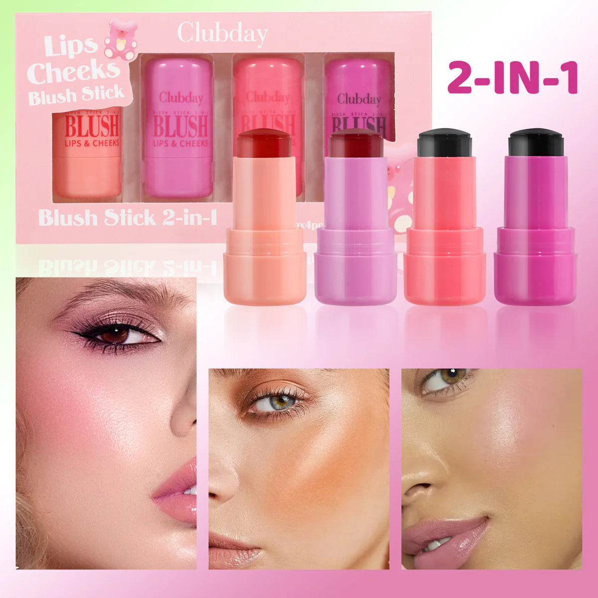 4 Pcs Victoria Key 2 in 1 Jelly Blush