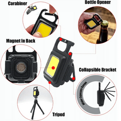 Mini Keychain Flashlights -  4 Light Modes Rechargeable Keychain Light