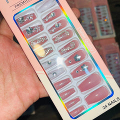 Professional Premium Series Artifical Nails With Free Stickers (24Pcs)