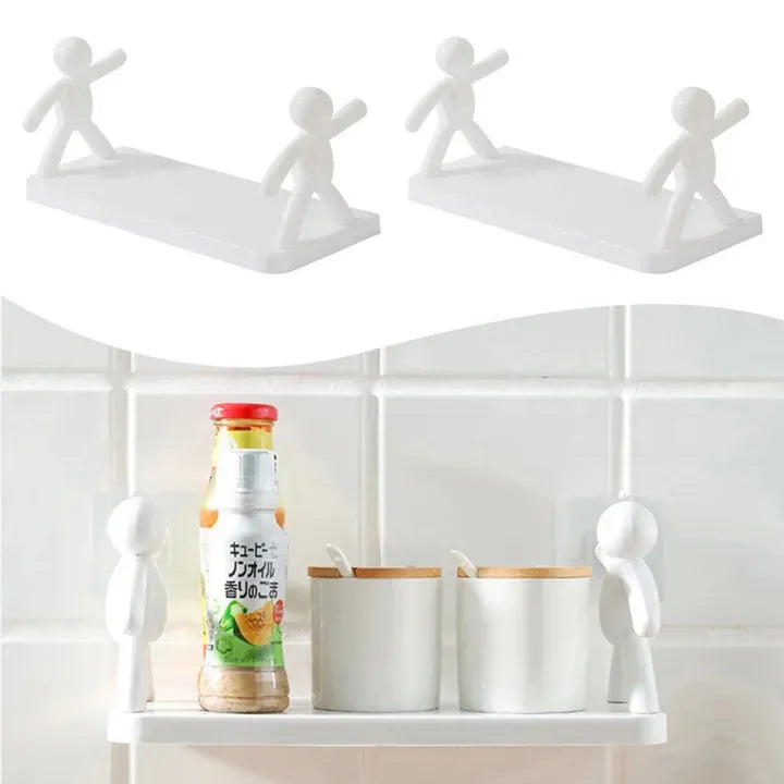 Stick Men No Drilling Rack Wall Mounted Shelf
