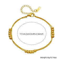 Double Layer Beaded Snake Chain Bracelet