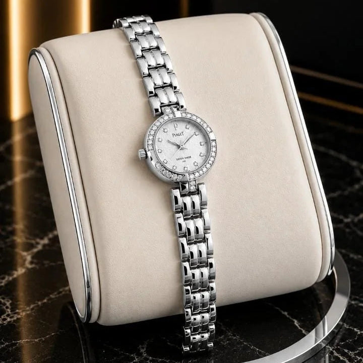 Silver-tone mini women's dress watch - With Box