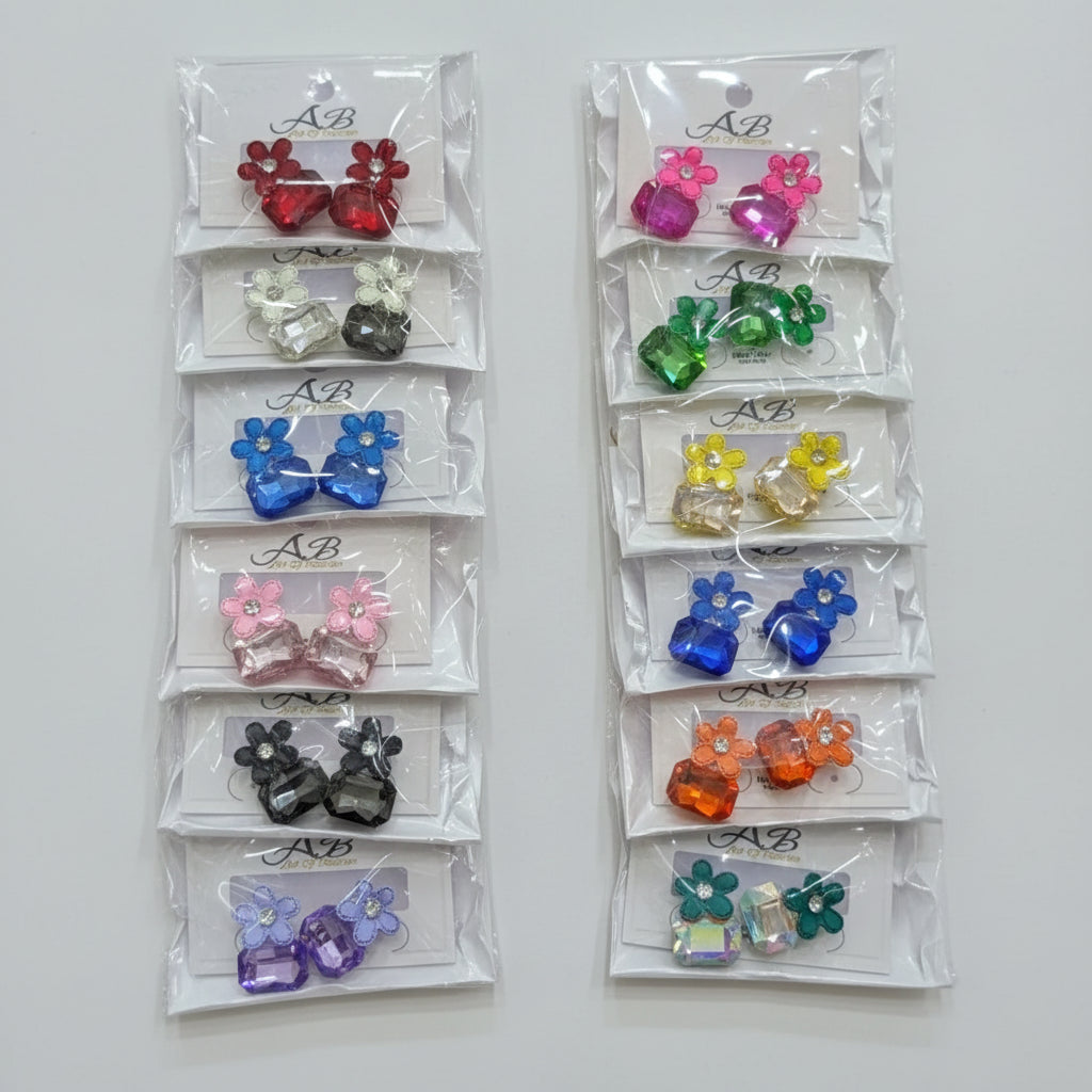 AB Art Of Fashion Crystal Flower Earring