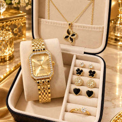 Richel floral/clover women's watch &  jewelry gift set - With Box