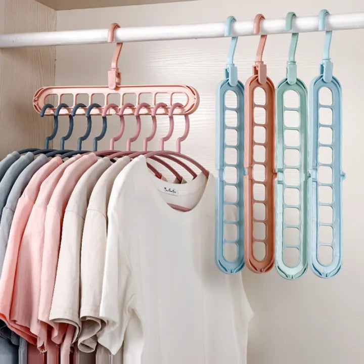 9 Hole Space Saving Hanger Multi-Function Rotatable Hanger