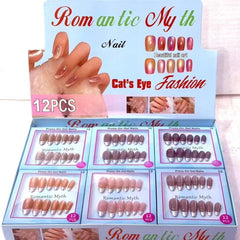 Romantic Myth Cat's Eye Fashion Press-On Gel Nails