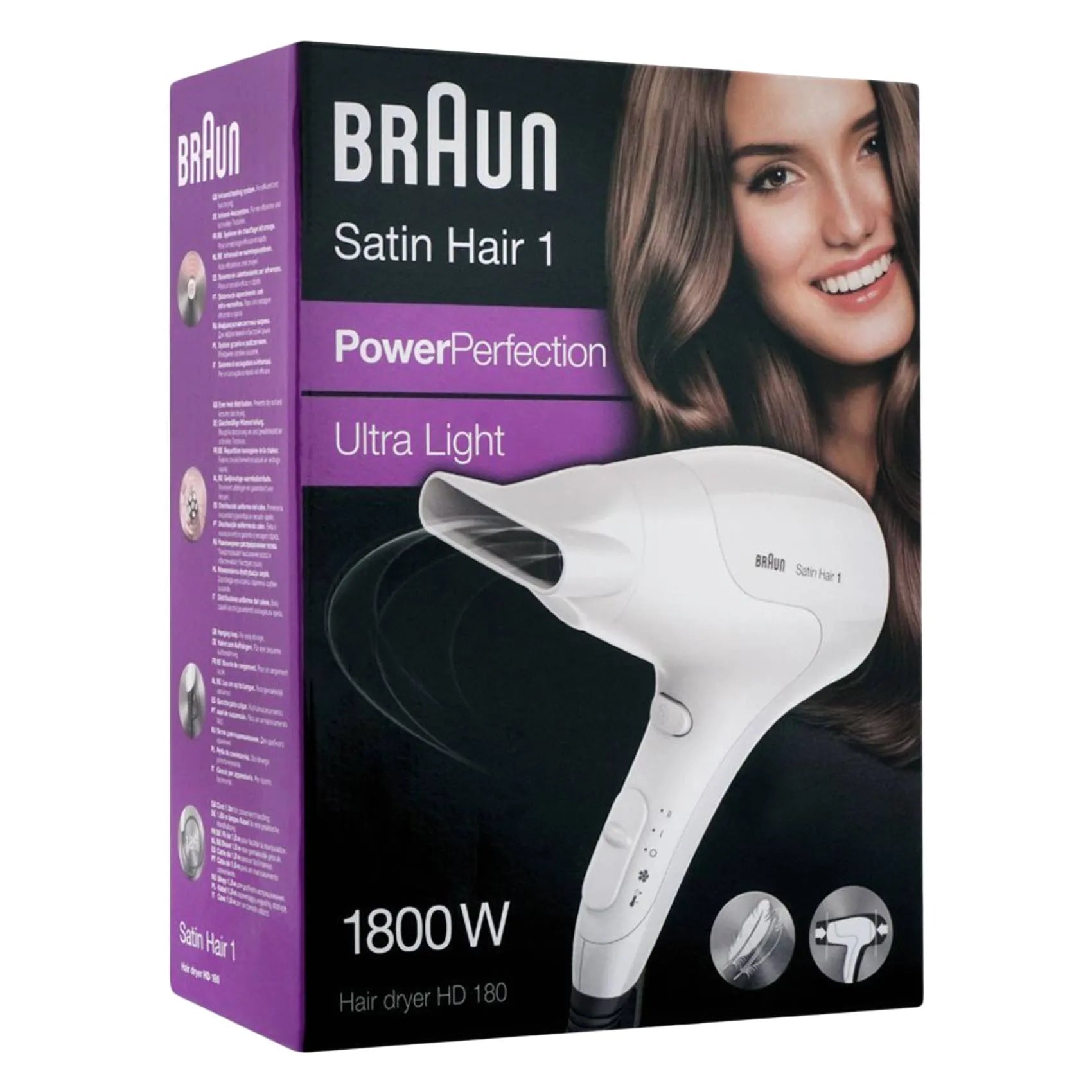 Braun Satin Hair1 Ultra Light 1800W Hair Dryer, HD-180