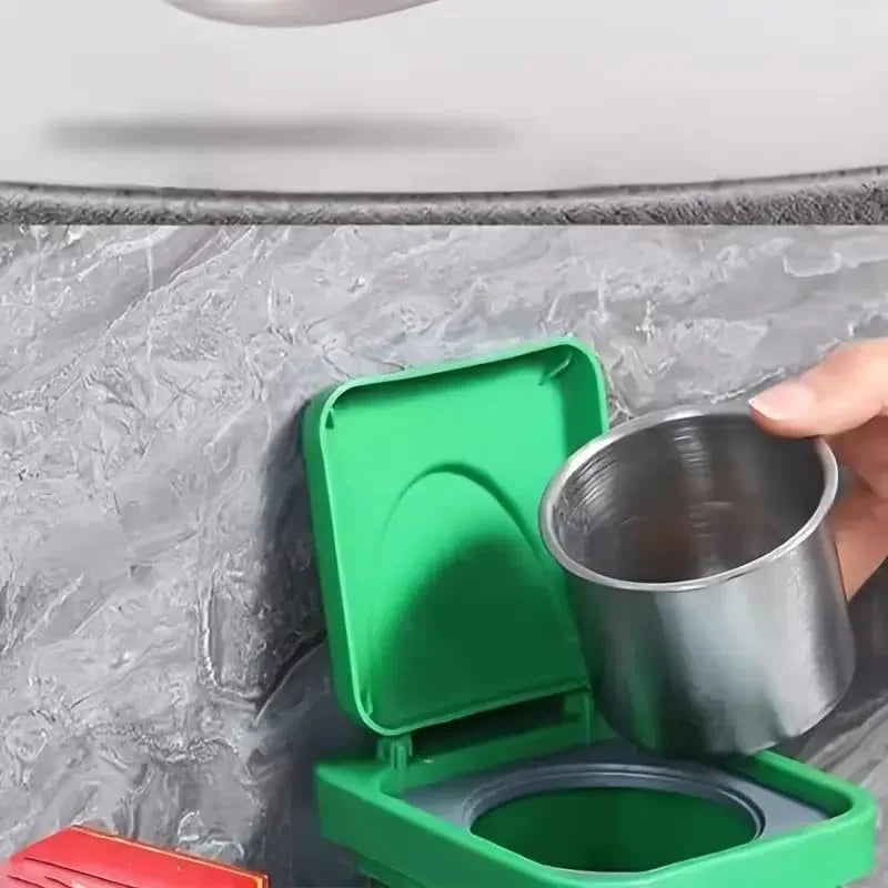 Wall-Mounted Mini Trash Can & Ashtray with Lid
