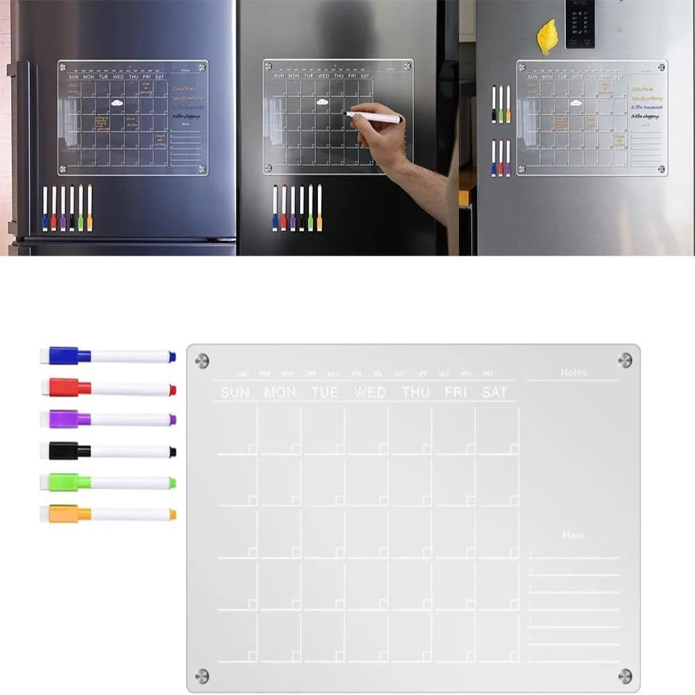 Acrylic, Magnetic Monthly Weekly Planner Calendar Boards