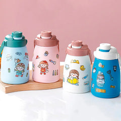 Glass Water Bottle with Cute 3D Stickers & DIY