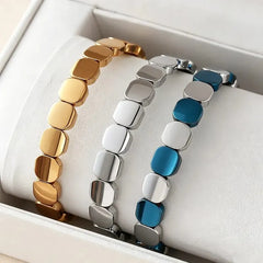 Metallic Square Bead Adjustable Cord Bracelet