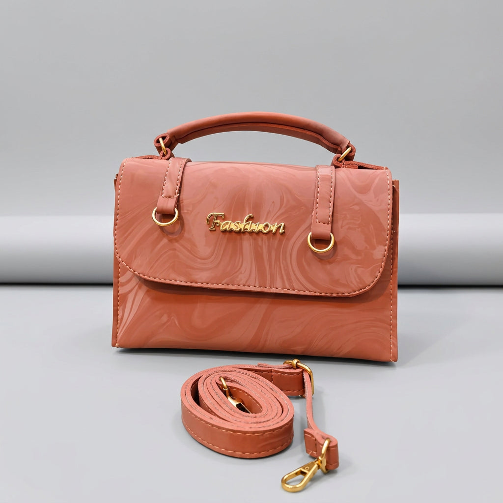 Fashion Marble Print Flap Top Handle Crossbody Bag with Shoulder Strap
