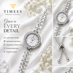 Timeless Elegance Leaf-Inspired Quartz Bracelet Watch