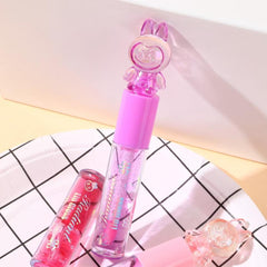 Hudamoji Radiant lip glosses with rabbit-shaped tops