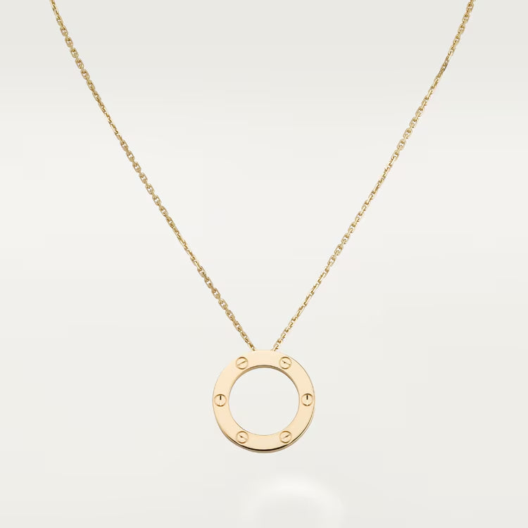 Gold-Tone Star Circle Pendant Necklace