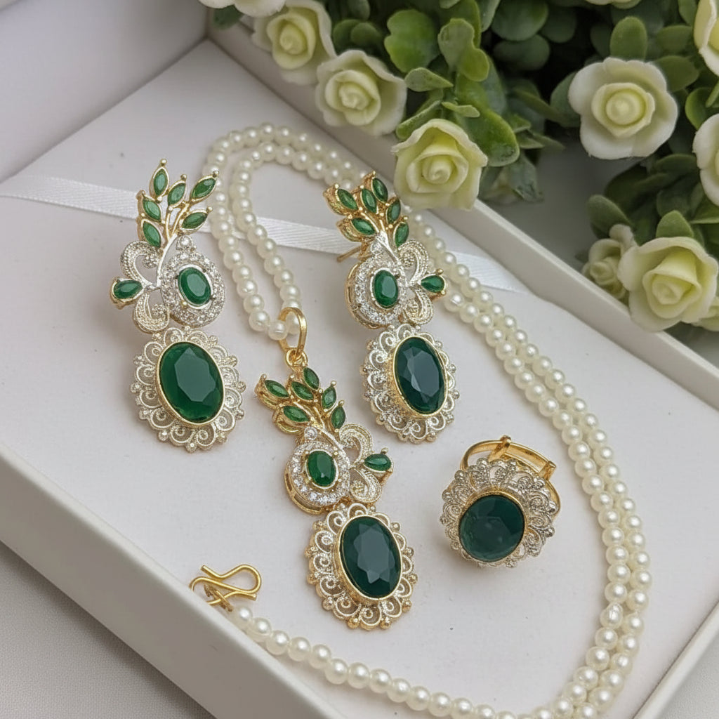 Zircon Combo Party Set – High Quality Oval Shape Jewelry