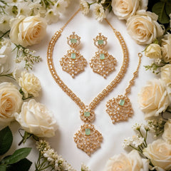 ZARCON Elegant Indian Bridal Necklace and Earrings