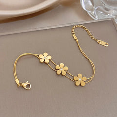 Stainless steel  Flower bracelet  - Each